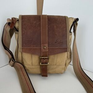 Turtle Ridge Crossbody 100% Cotton Canvas with Genuine Leather accents